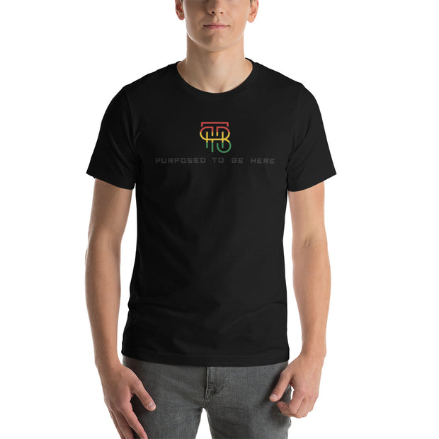 White Unisex t-shirt - Purposed to be here