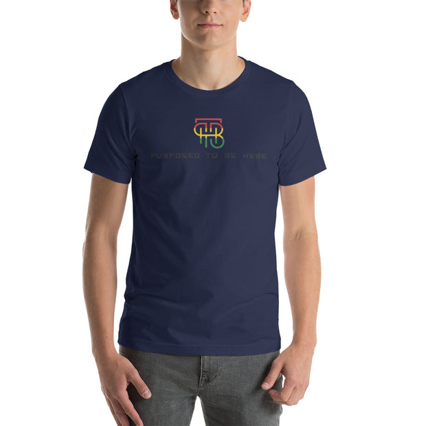 White Unisex t-shirt - Purposed to be here