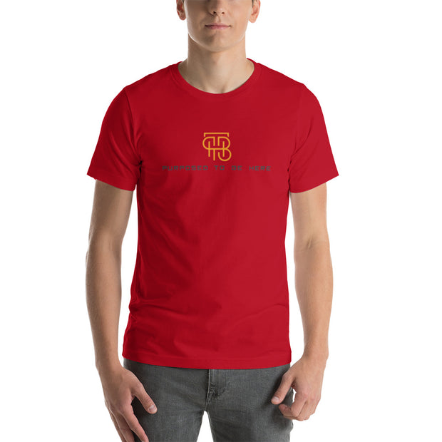 Unisex t-shirt (Soft Cream) - Purposed to be here